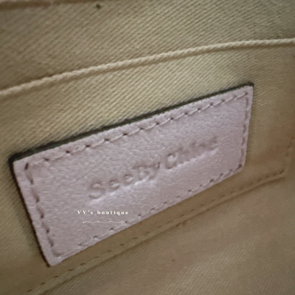 See by Chloé Joan Mini Crossbody Top Handle Bag Leather Creamy Lilac Purple - Picture 11 of 12